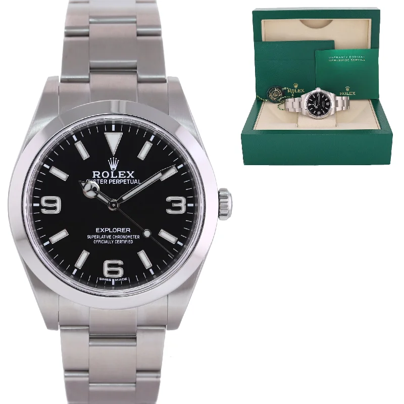 Women's Rolex High-End Watches for Sale-2018 MINT Rolex 214270 Explorer Black BLUE LUME 3-6-9 Steel 39mm Watch Box