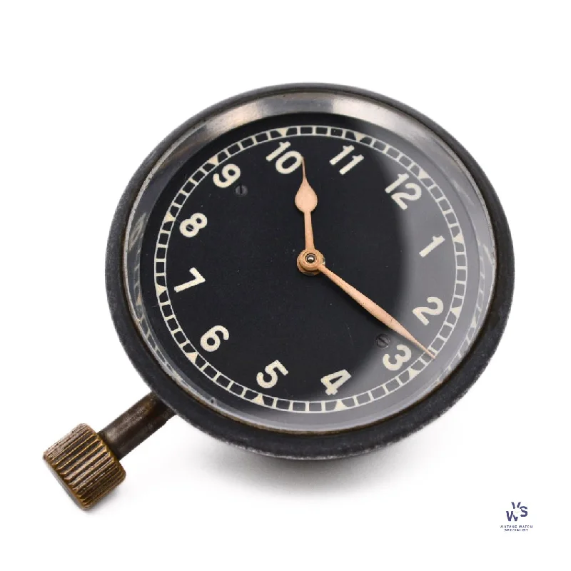 Men's Military Watches with International Cooperation-Military Smiths 8 Day Car Dash Clock Type M - LeCoultre LC1 Movement - c.1930s