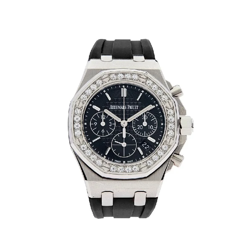 Men's Audemars Piguet Handmade Style Watches-Audemars Piguet Royal Oak Offshore 26231ST.ZZ.D002CA.01 'Lady' Stainless Steel Black Dial Diamond Bezel (2018)