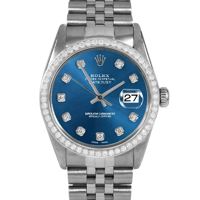 men's Rolex watches with small seconds subdial -​Rolex Datejust 36mm | 16014-BLU-DIA-AM-BDS-JBL
