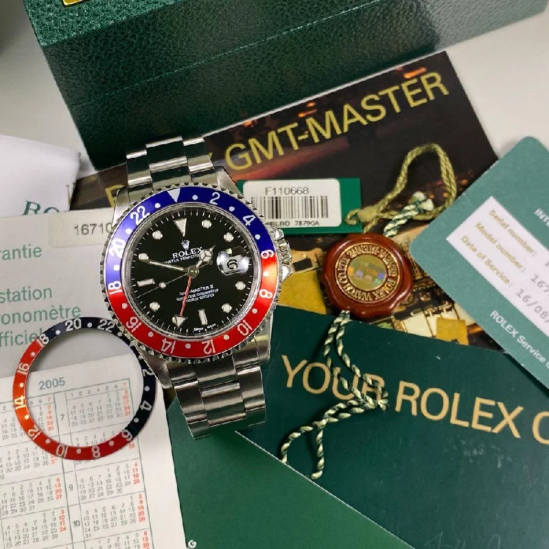 Women's Rolex British Made Watches-Rolex GMT Master II 16710 Pepsi (2004)