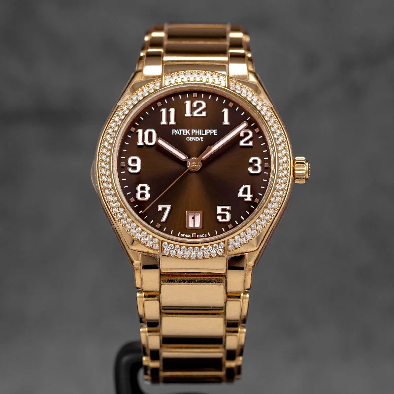 Men's Patek Philippe Watches with Laser Engraving-TWENTY~4 ROSEGOLD BROWN DIAL (2024)