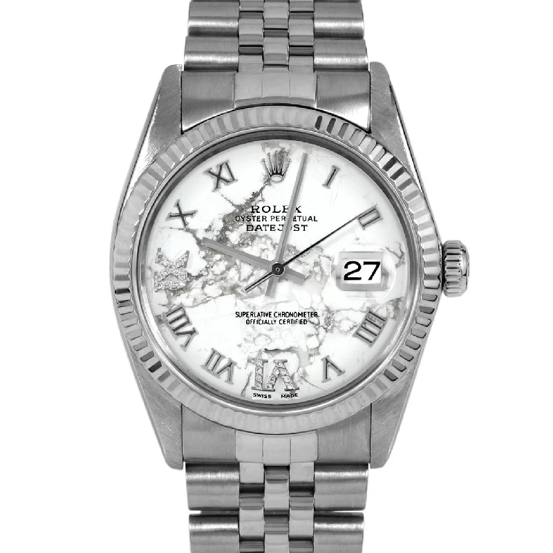 men's Rolex watches with smooth bezel -​Rolex Datejust 36mm | 16014-MRB-RDR69-FLT-JBL