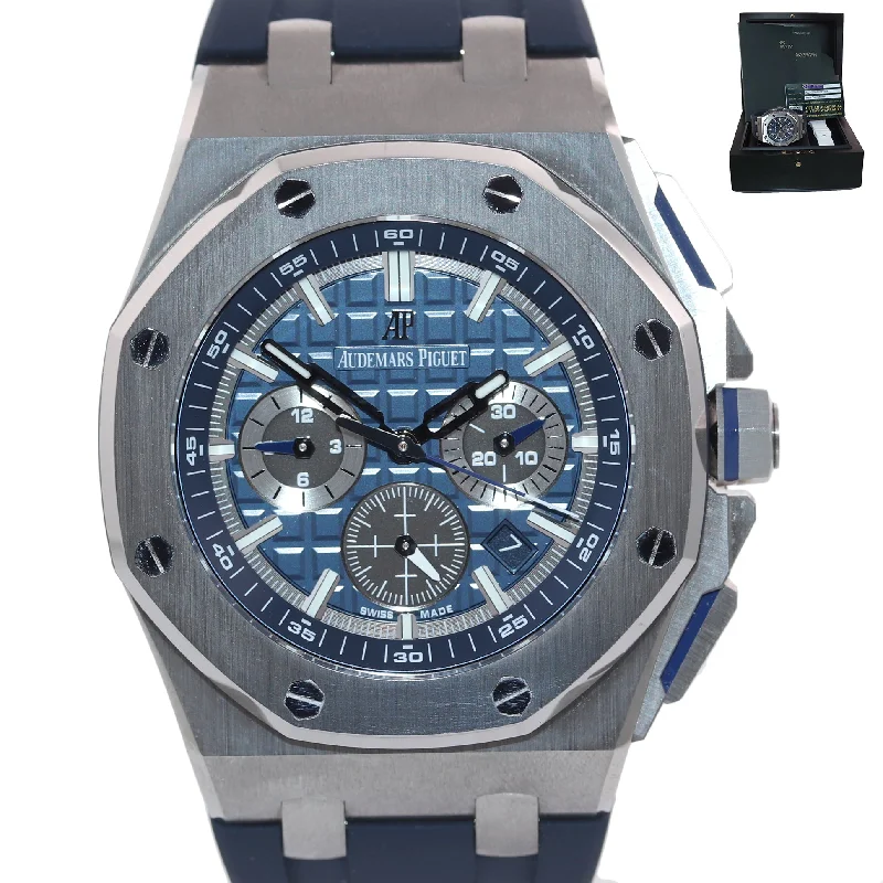 Audemars Piguet Office Wear Design Watches for Women-2020 PAPERS NEW Audemars Piguet AP Royal Oak Offshore Chrono 26480 Blue Watch