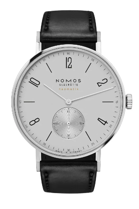 Men's Tonneau Case Dress Watches for Art Deco Style-Nomos Glashütte Tangente  Neomatik 39 Platinum Gray 144