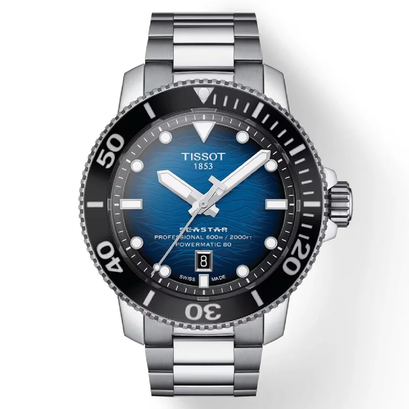 Women's Heritage Watches with Dual Time Zones-Tissot T-Sport Black & Blue Dial Men 46mm