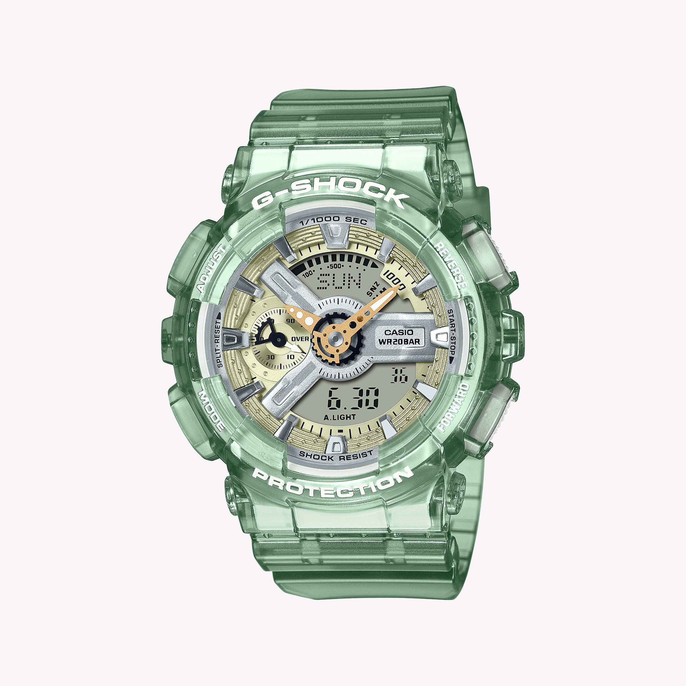 Men's Digital Watches with Personalized Engraving-G-SHOCK Women's Green Resin Watch, Water Resistant | GMA-S110GS-3ADR