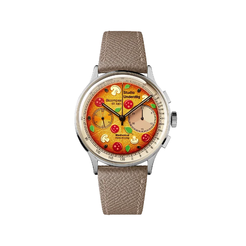 Women's Chronograph Watches with Vintage Inspiration-Studio Underd0g x Time+Tide Hand Delivered Classic Pizza
