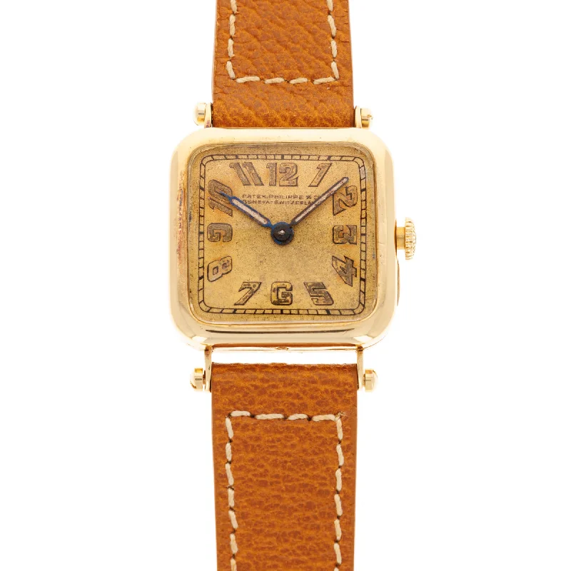 Men's Patek Philippe Watches with Vintage Inspiration-Patek Philippe Yellow Gold Square Watch Ref. 5 from 1920