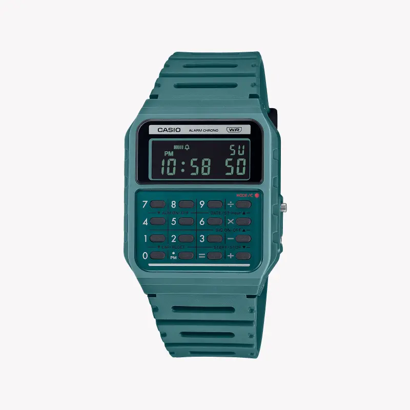 Men's Digital Watches with Anniversary Edition-Casio Unisex Blue Resin Watch, Vibrant Design | CA-53WB-3BEF