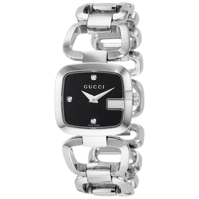 Women's Chronograph Watches with Smart Features-Gucci Women's YA125509 G-Gucci Diamond Stainless Steel Watch
