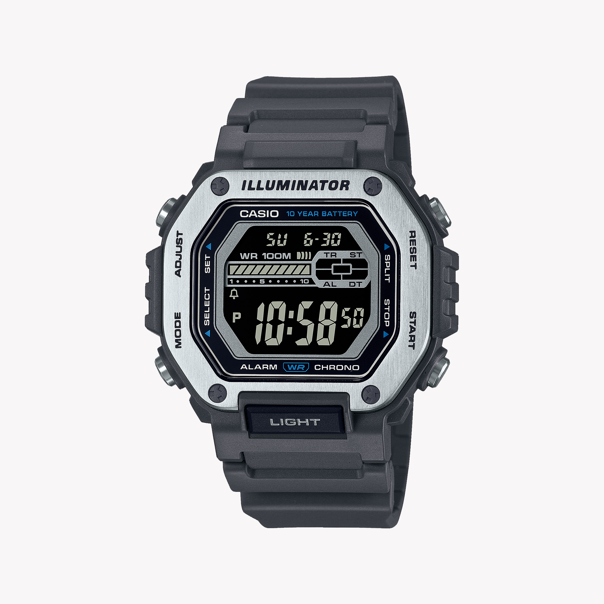 Men's Digital Watches for Travelers-Casio Men's Black Resin Watch, Digital Display | MWD-110H-8BVDF