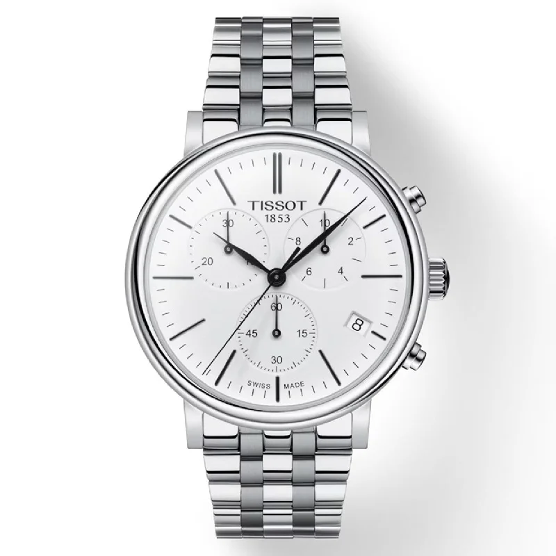Women's Sophisticated Heritage Watches-Tissot T-Classic White Dial Men 41mm