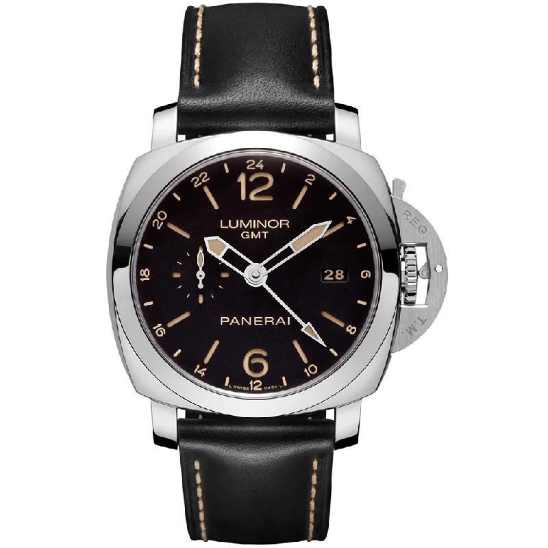Women's Military Watches with Anniversary Edition-Luminor 1950 3 Days GMT 24H Automatic Acciaio PAM00531