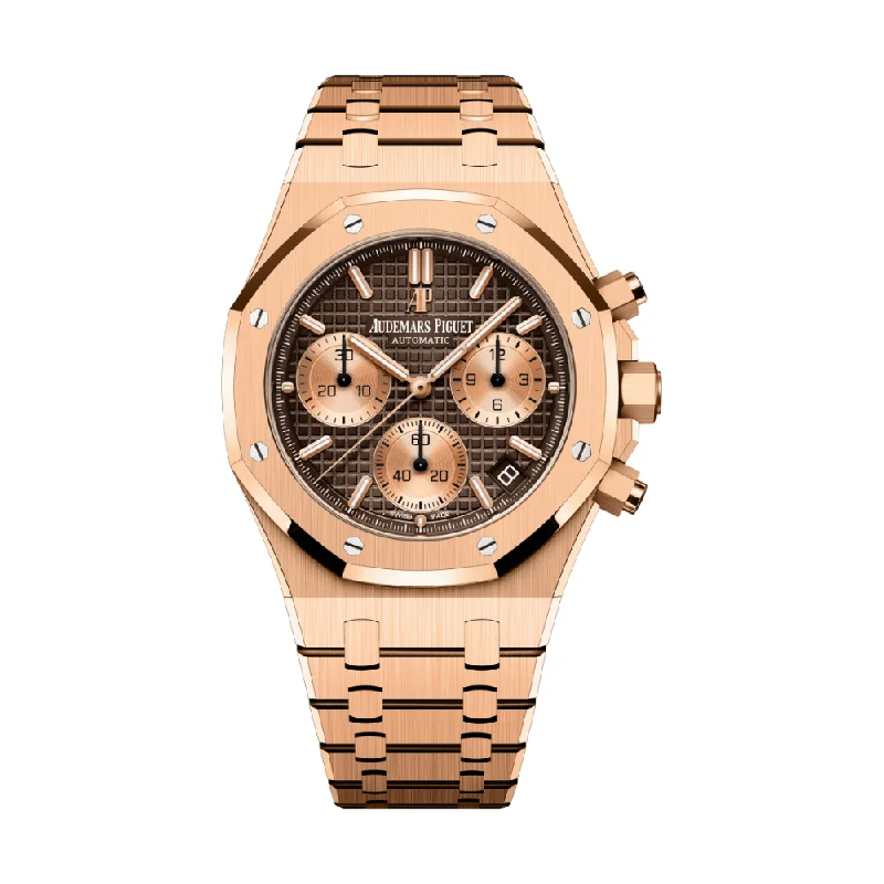 Men's Audemars Piguet New Year's Eve Design Watches-Audemars Piguet Royal Oak Selfwinding Chronograph 41mm Rose Gold Brown Dial 26239OR.OO.1220OR.02