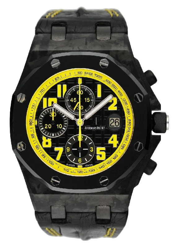 Men's Audemars Piguet French Made Watches-Audemars Piguet Royal Oak Offshore 26176FO Bubblebee Carbon Mens Watch With Papers