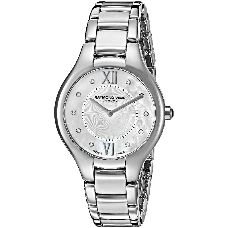 Women's Chronograph Watches with GPS Navigation-Raymond Weil Women's 5132-ST-00985 Noemia Diamond Stainless Steel Watch