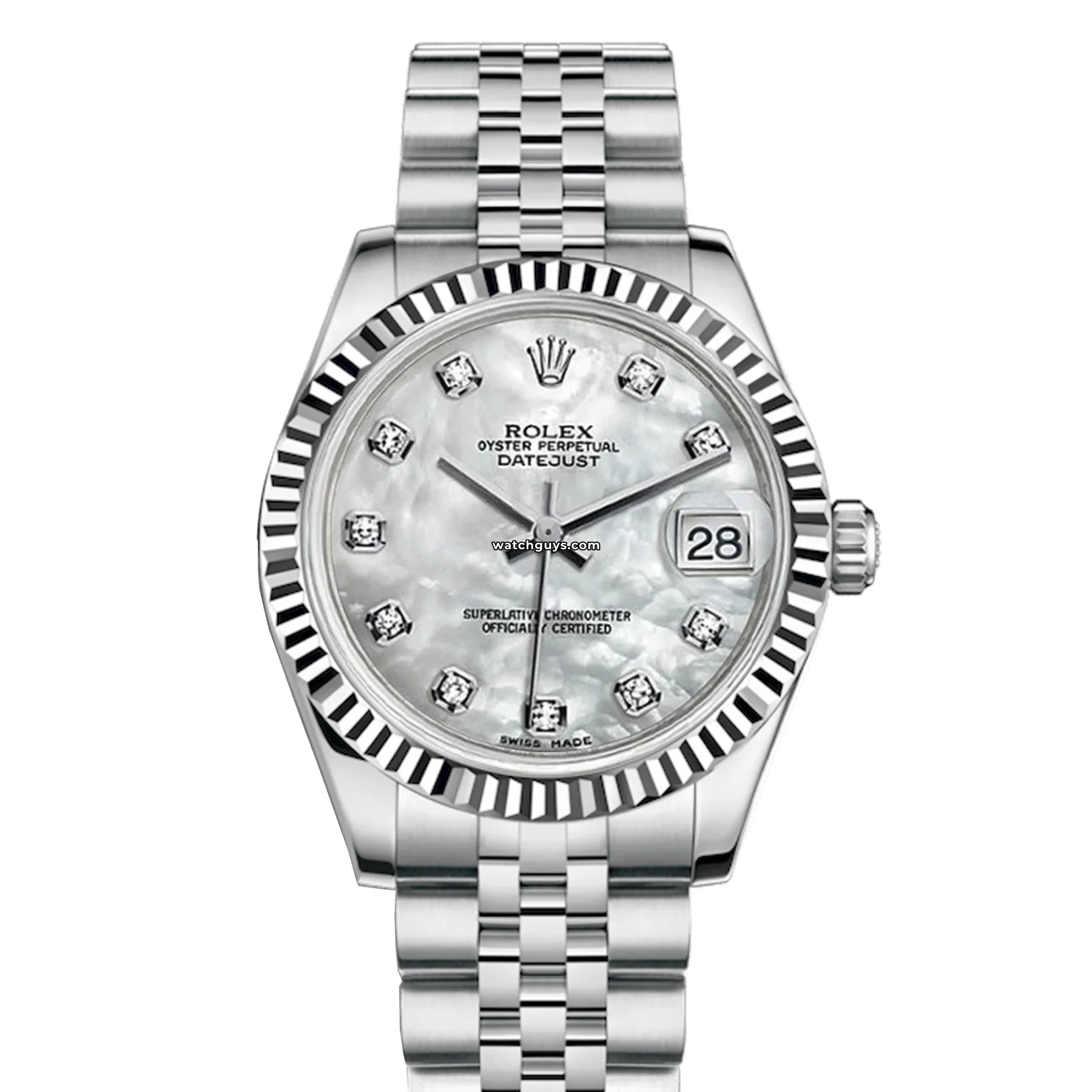 Women's Rolex Analog Watches-Rolex Datejust 178274 Mother of Pearl Diamond