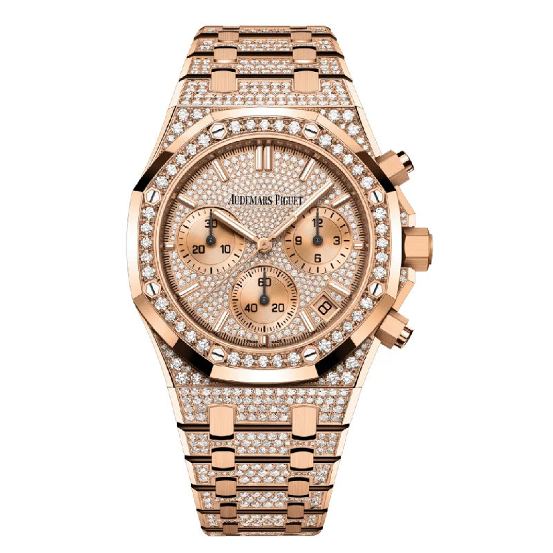 Men's Audemars Piguet Office Wear Watches-Audemars Piguet Royal Oak Selfwinding Chronograph Rose Gold Diamond Set 26242OR.ZZ.1322OR.02