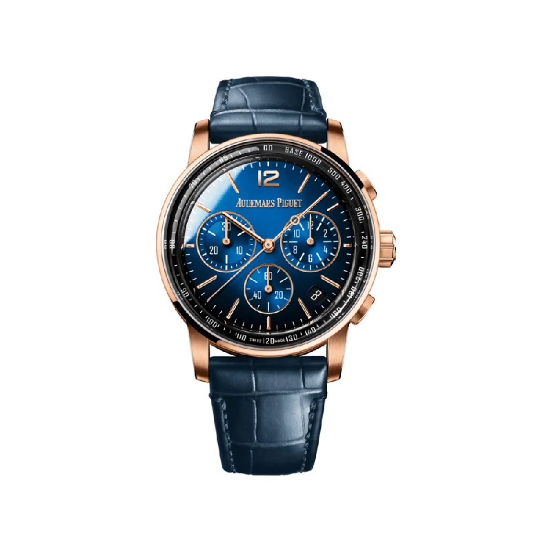 Men's Audemars Piguet Occasional Design Watches-Audemars Piguet Selfwinding Chronograph Code 11.59 26393OR.OO.A028CR.01 Lacquered Blue Dial