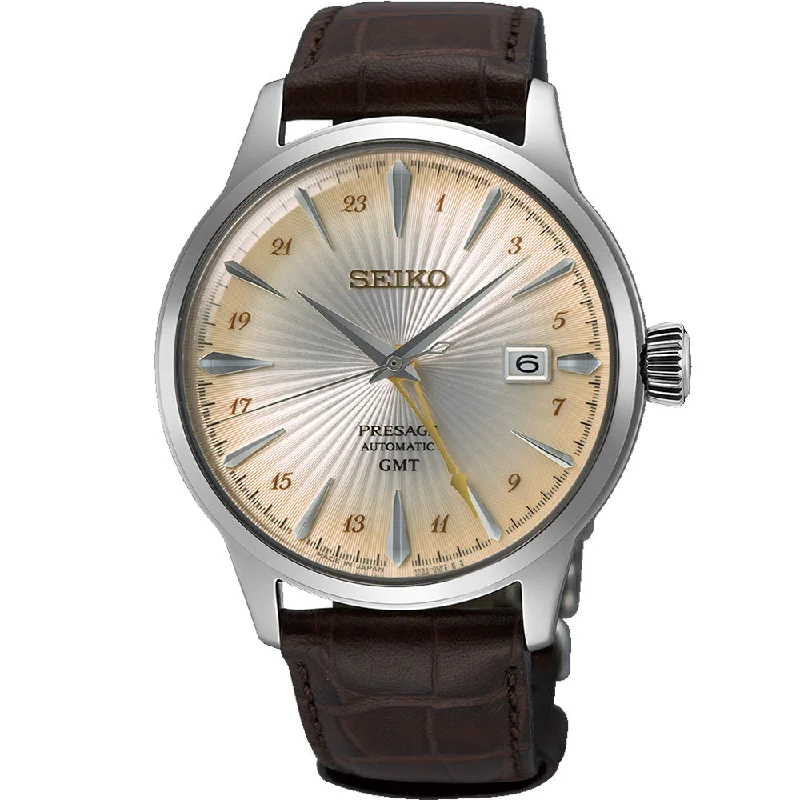 Men's Seiko European Made Watches-Seiko Presage SSK041J Cocktail Time GMT