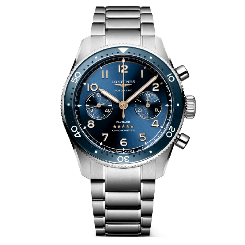 Women's Pilot Watches with Tactical Design-Longines Spirit Pioneer Edition Sunray blue Dial Men 42mm