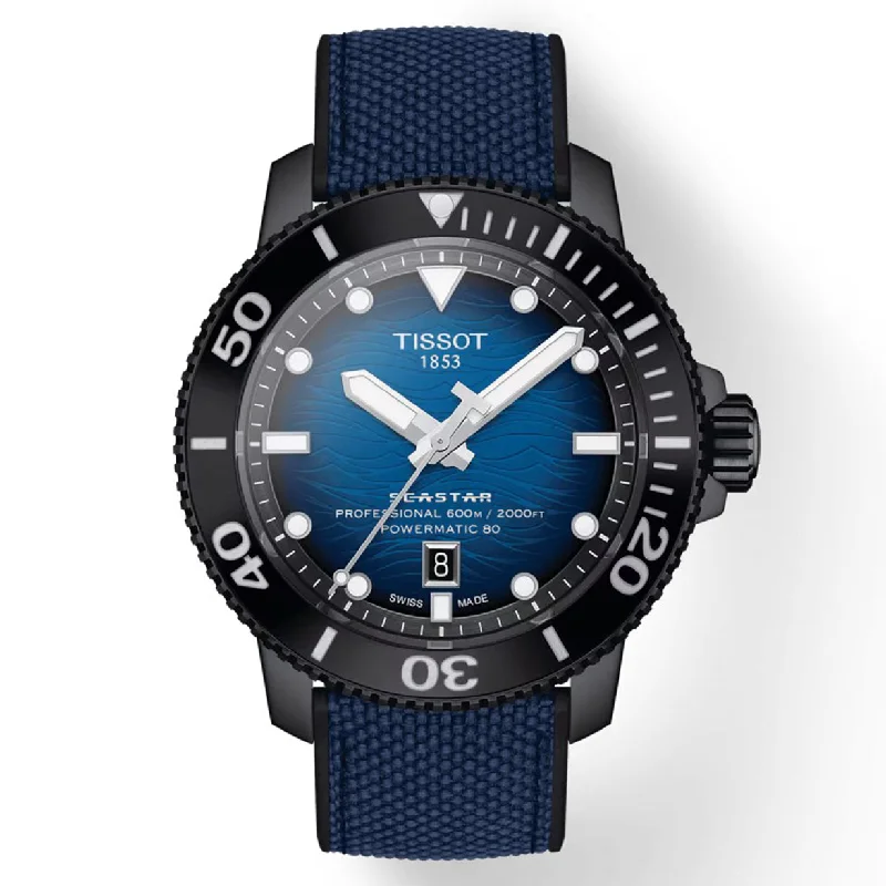 Women's Heritage Watches with Tactical Design-Tissot T-Sport Graded Blue & Black Dial Men 46mm