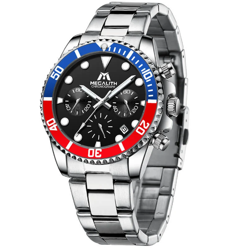 Men's Chronograph Watches for Technological Innovation-8601M | Quartz Men Watch | Stainless Steel Band