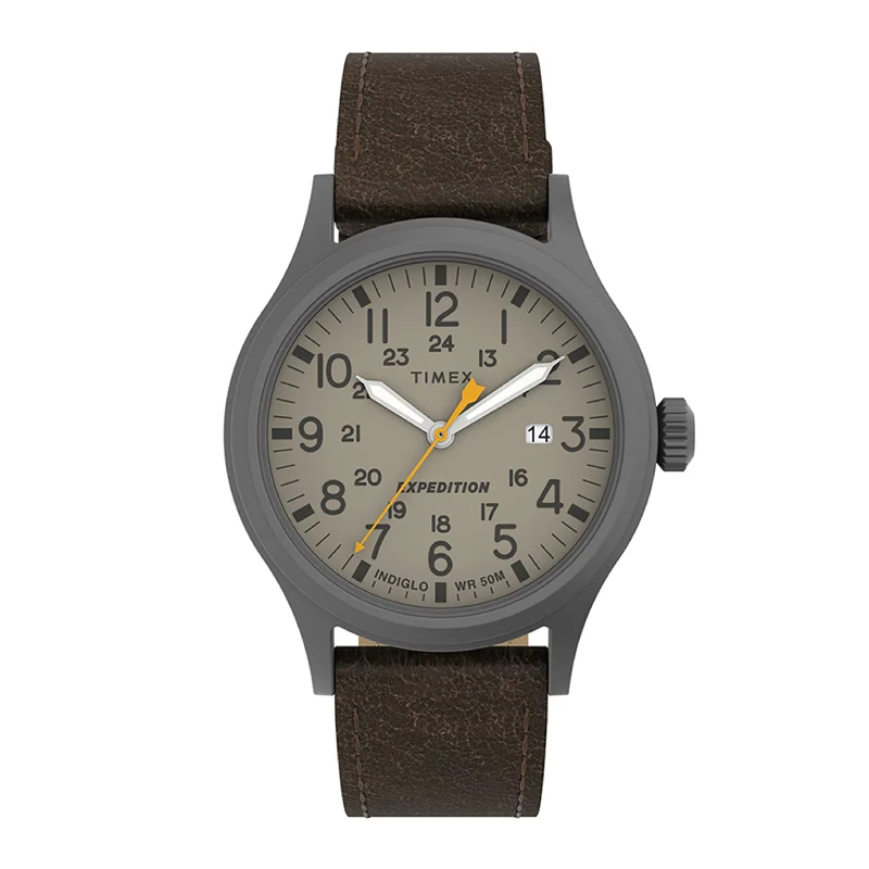 Men's Military Watches with Symphony Orchestras-Expedition Scout Date 40mm Leather Band