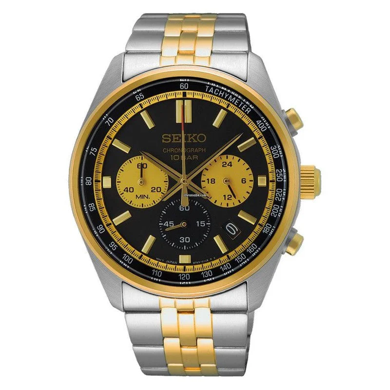 Women's Chronograph Watches for Adventure Seekers-Seiko Two-Tone Sport Chronograph Watch - SSB430P1