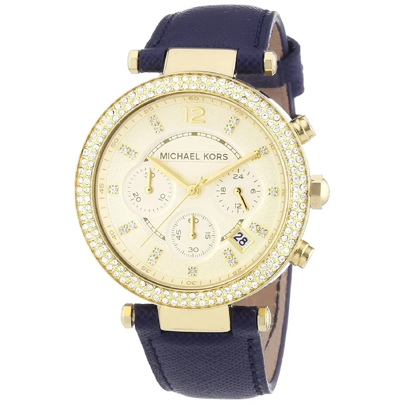 Men's Chronograph Watches with Advanced Materials-Michael Kors Men's MK2280 Parker Chronograph Crystal Blue Stainless Steel Watch