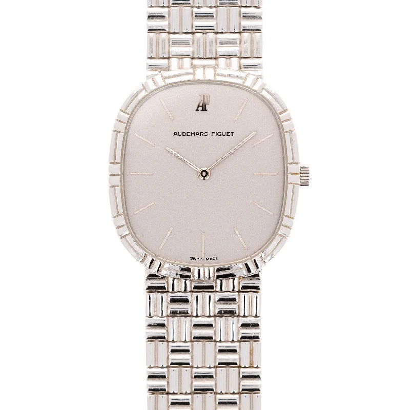 Men's Audemars Piguet Quartz Movement Design Watches-Audemars Piguet White Gold Vintage Bracelet Watch 4647