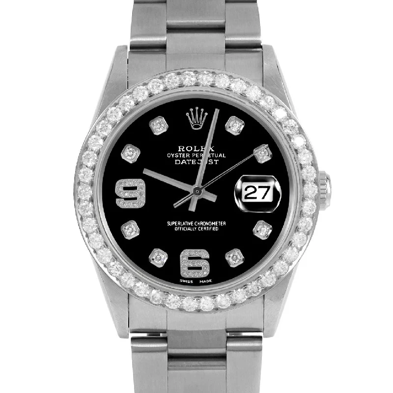 men's Rolex watches with perpetual calendar -​Rolex Datejust 36mm | 16234-BLK-8DA69-25CT-OYS