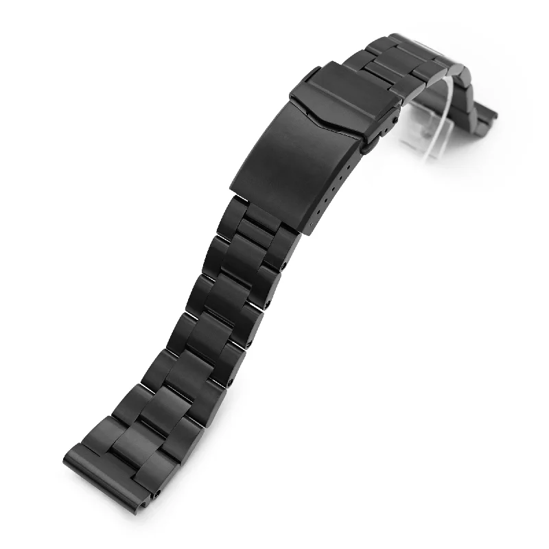 Men's Seiko Presage Watches-21.5mm Super-O Boyer Watch Band compatible with Seiko Tuna SBBN013, Diamond-like Carbon (DLC coating) 316L Stainless Steel V-Clasp