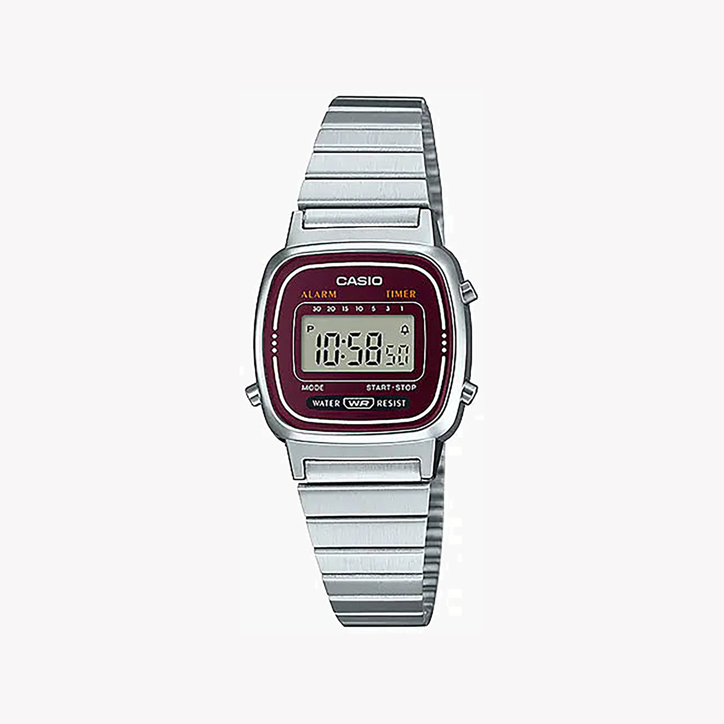 Men's Digital Watches for Mountain Climbing-CASIO LA670WA-4DF RETRO CHIC - SPORTY ELEGANCE UNISEX DIGITAL WATCH with Stainless Steel Band and Sleek Display