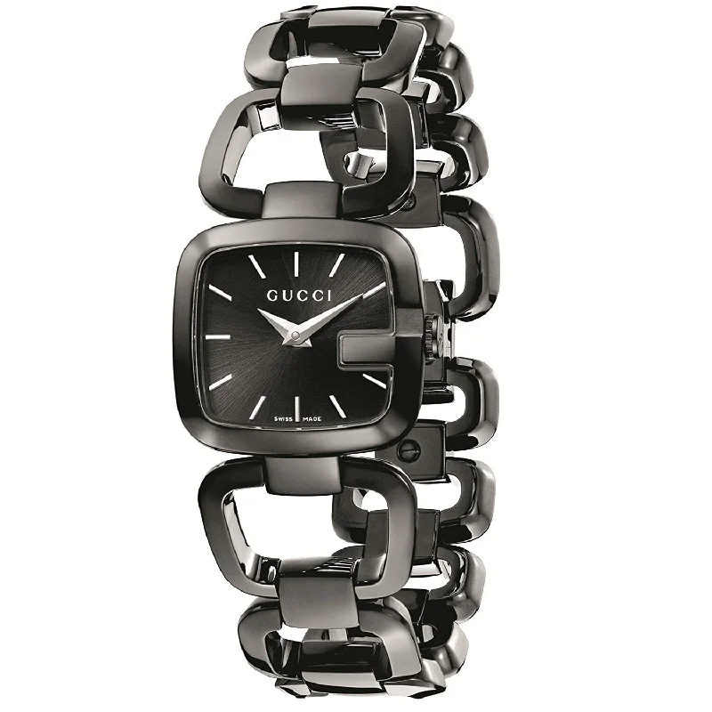 Women's Chronograph Watches with Aviation Theme-Gucci Women's YA125504 G-Gucci Black Stainless Steel Watch
