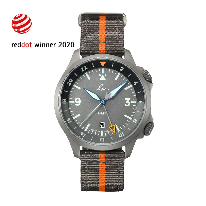 Men's Military Watches for Travel Alerts-Pilot GMT Frankfurt GMT Grau 862121.2