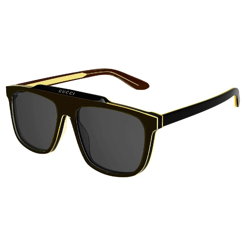 Men's Chronograph Watches for Customization-Gucci Men's Sunglasses Fall Winter 2021 Black Grey Nylon Nylon GG1039S 001
