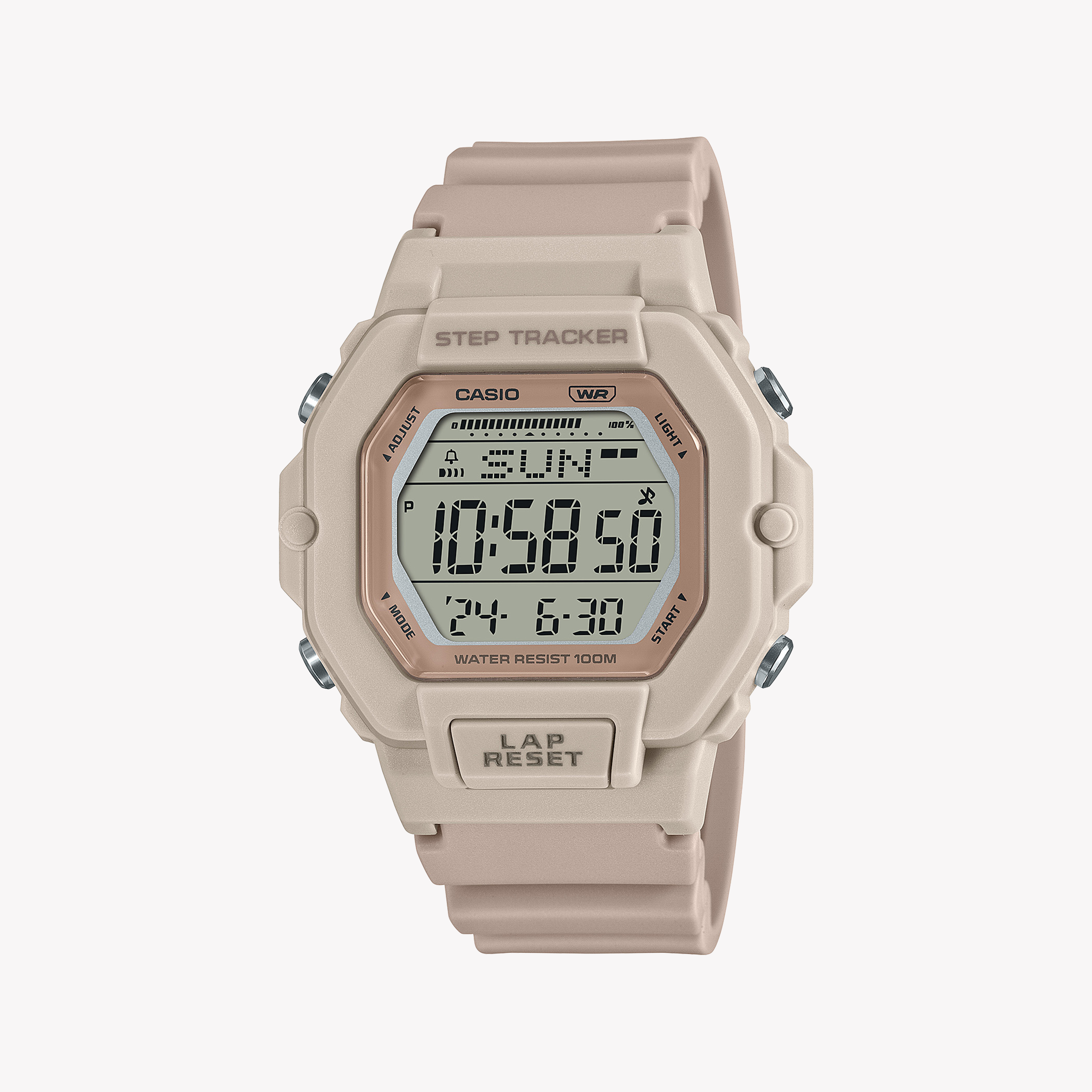 Men's Digital Watches for Law Enforcement-CASIO Unisex Beige Resin Watch, Digital Dial | LWS-2200H-4AVDF