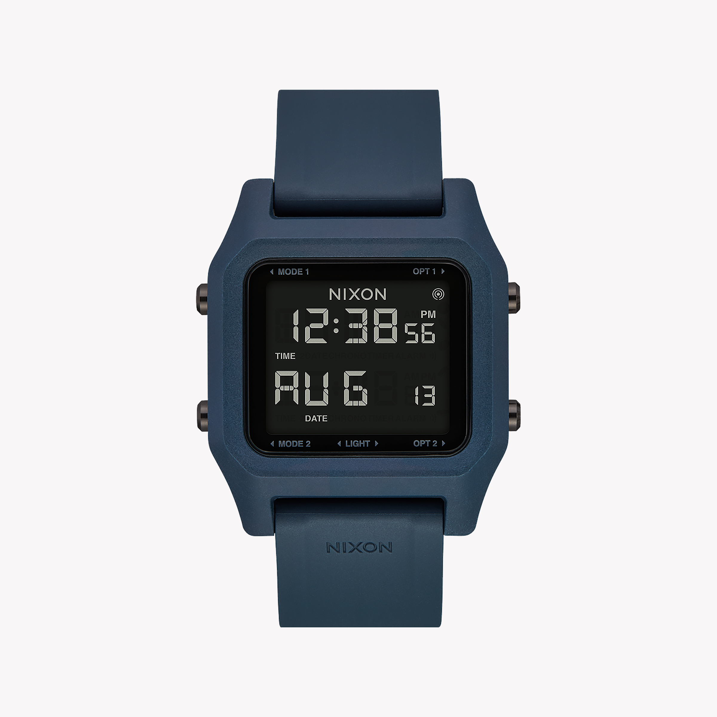 Men's Digital Watches with Heart Rate Monitoring-Nixon Men's Blue Rubber Watch, Silicone Band | A1309-2889