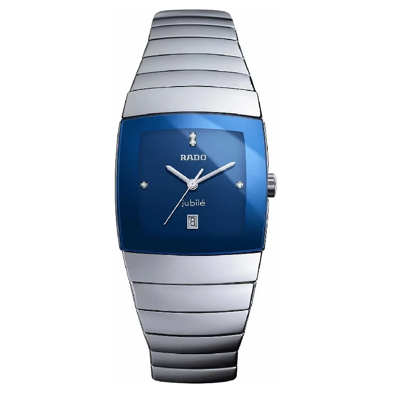 Men's Chronograph Watches for Emergency Signaling-Rado Men's R13809702 Sintra Diamond Ceramic Watch