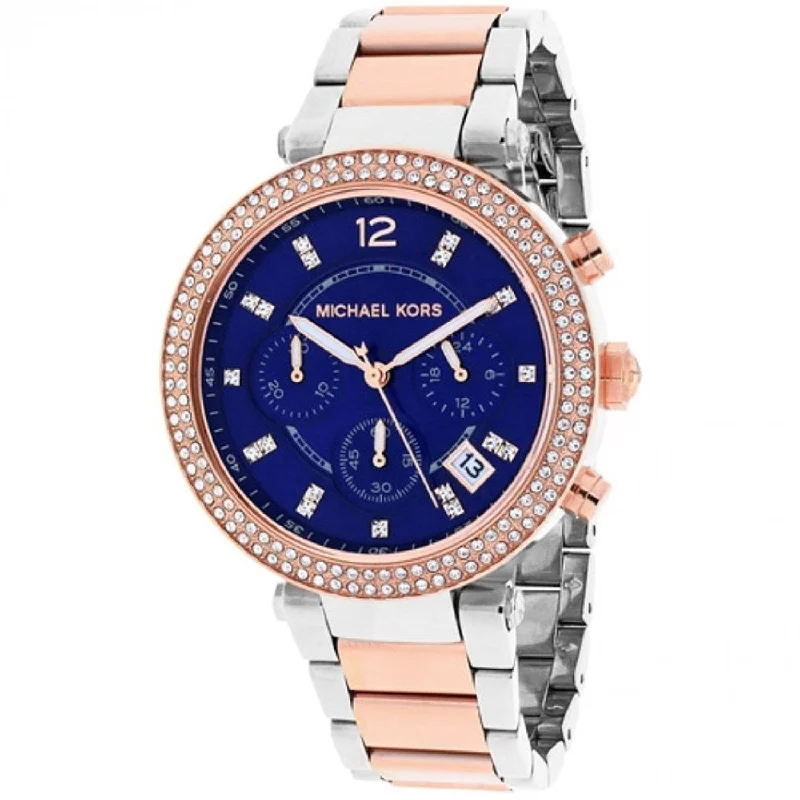 Women's Chronograph Watches with Vintage Inspiration-Michael Kors Women's MK6141 Parker Chronograph Two-Tone Stainless Steel Watch