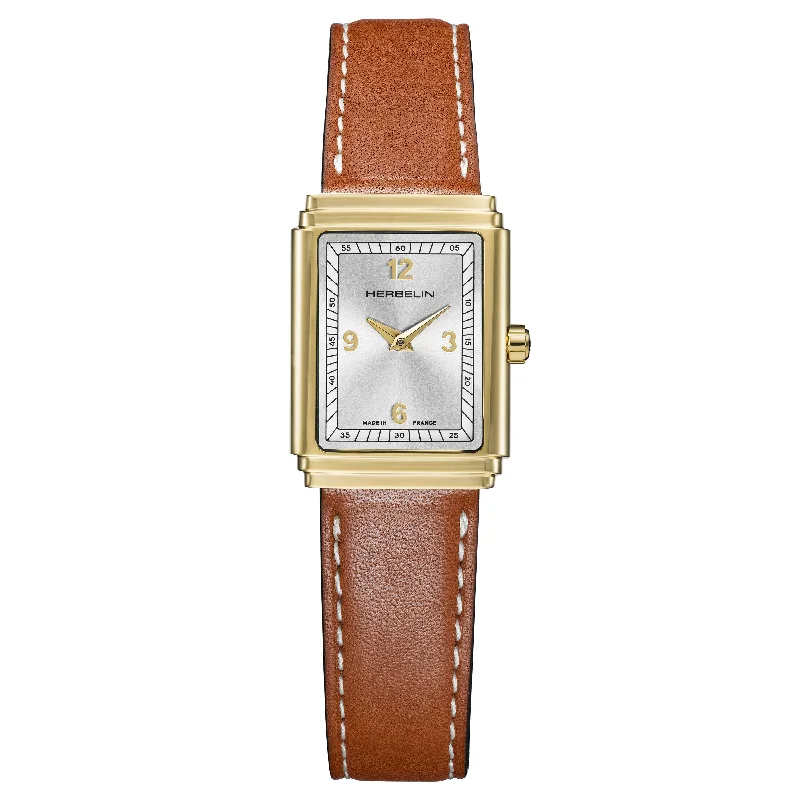 Men's Seasonal Style Dress Watches for Holiday Themes-Herbelin Art Deco Ladies Brown Watch 17577P22GD