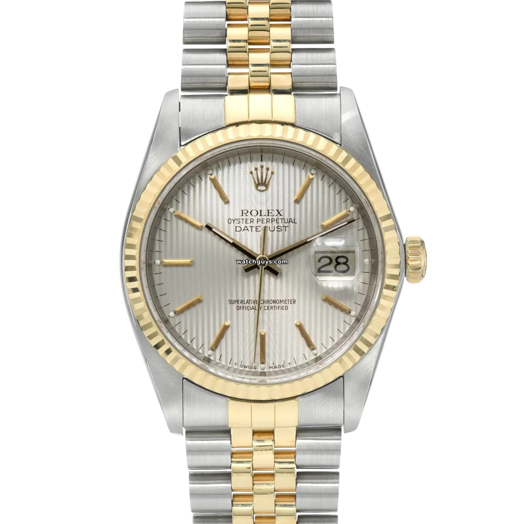 Women's Rolex Fashionable Style Watches-Rolex Datejust 16013 Silver Tapestry