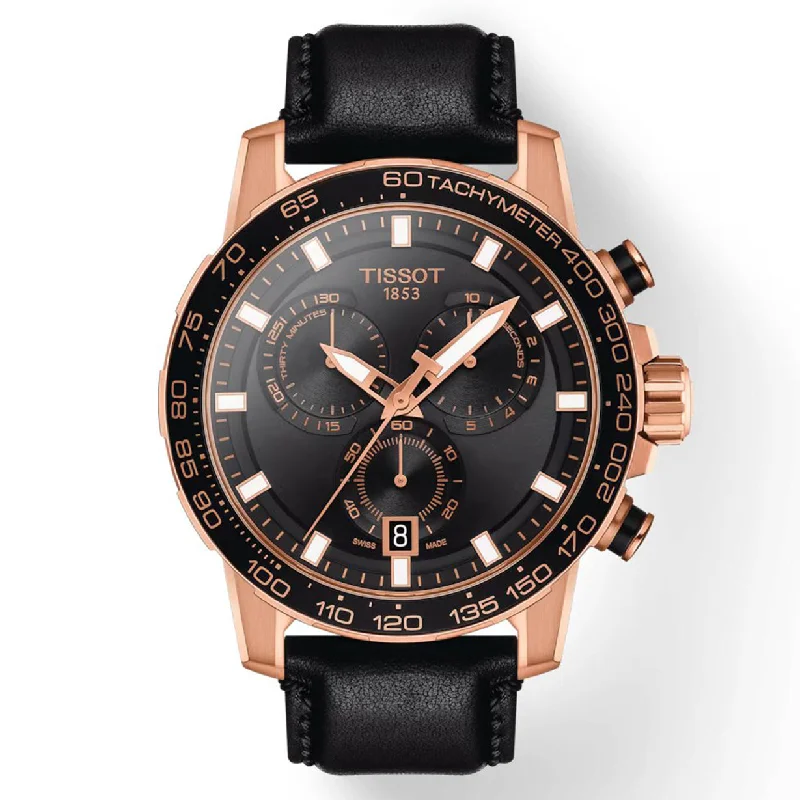 Women's Heritage Watches with Heart Rate Monitoring-Tissot T-Sport Black Dial Men 45.5mm