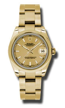 men's Rolex watches with slide rule bezel -​Rolex - Datejust 31mm - Gold President Yellow Gold - Domed Bezel - Oyster Bracelet