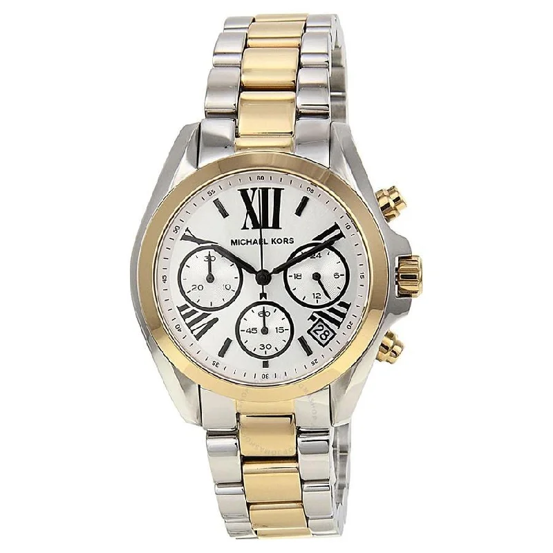 Women's Chronograph Watches with Classic Design-Michael Kors Women's MK5912 Bradshaw Chronograph Two-Tone Stainless Steel Watch