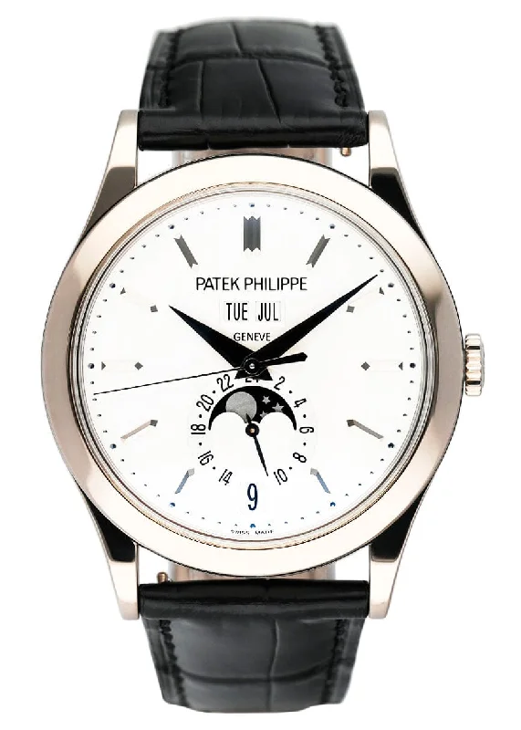 Men's Patek Philippe Watches for Temperature Monitoring-Patek Philippe Complications 5396G-011 Silver Dial Mens Watch Box Papers