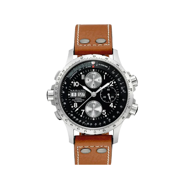 Women's Chronograph Watches with Compass Calibration-Hamilton Khaki Aviation X-Wind Auto Chrono