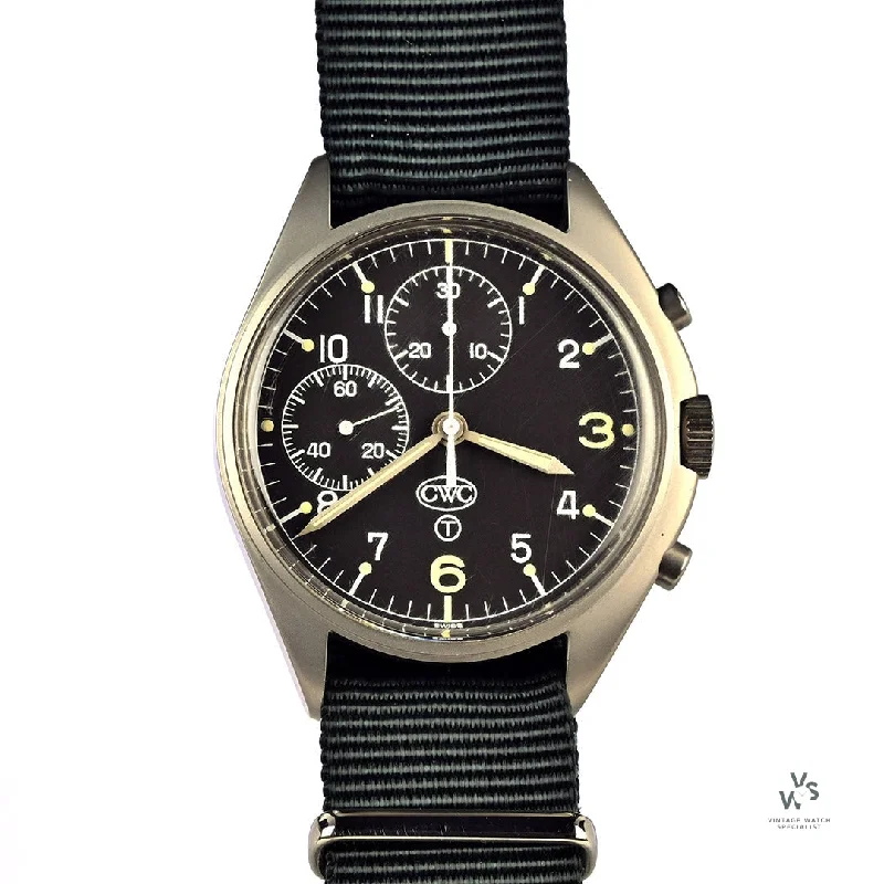 Men's Military Watches for Reenactment Events-CWC Military (not issued) Chronograph 6645-99 - c.1990